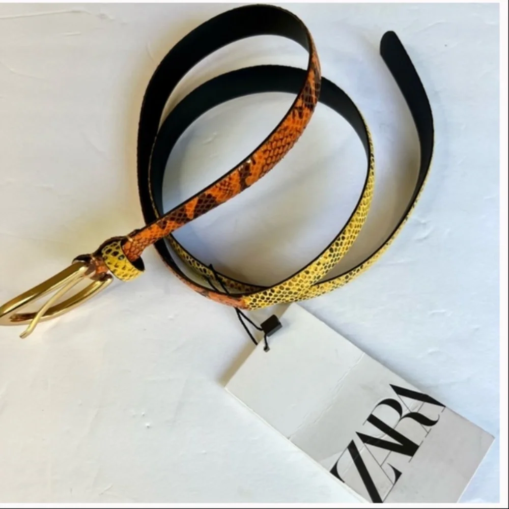 💛 FAUX SNAKESKIN LEATHER BELT